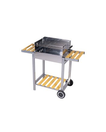 BBQ ACCIAIO CON 3 RIPIANI E RUOTE 102X48X90CM