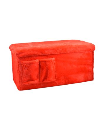 PANCA FAUX FUR C/TASCHE 76X38CM ROSSO