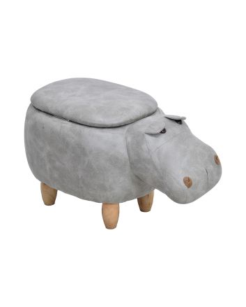 POUF ECOPELLE DEC.IPPOPOTAMO 65X36X37CM