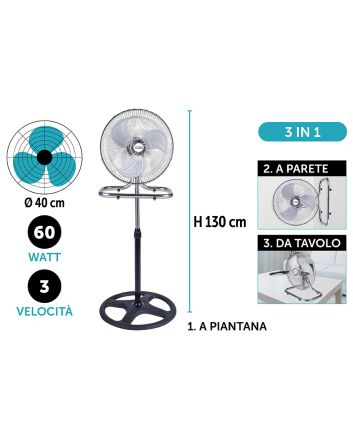 VENT.PIAN.ACCIAIO 3IN1 40X130 60W B.TONDA P48