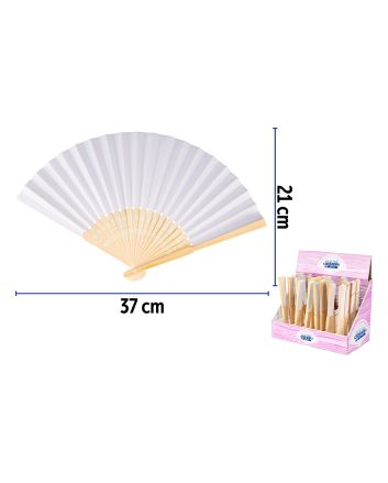 VENTAGLIO BAMBOO+CARTA 21CM BIANCO WEDDING