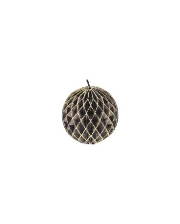 CANDELA SFERA 9X8,8CM M.557 NERO/ORO GLITTER