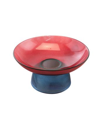 ALZATA VETRO FRUTTA H12.7+D25CM ROSSO/BLU