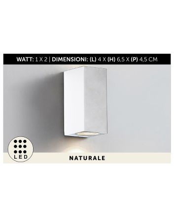 APPLIQUE DA MURO ALL.2LED 6,5X8X4 BIANC L.NAT
