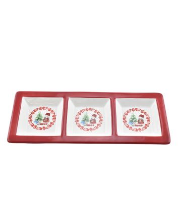 VASSOIO 3POSTI CER. 42X16.5X3CM D.BISCOTTI