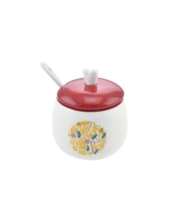 ZUCCHERIERA CERAMICA 8.5X8.5X10CM D.ALBERO