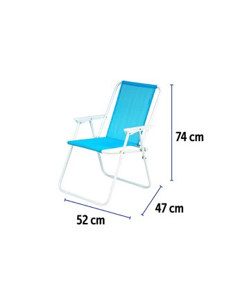 SEDIA DA SPIAGGIA PIEG.52X47X74CM TXT AZZURRO