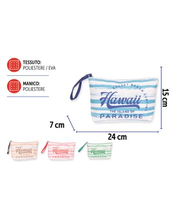 POUCHETTE MARE HAWAII 19X7X15CM 4ASS