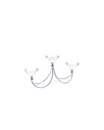 CANDELABRO 3 CANDELE 26.5X6.5X13CM ARGENTO