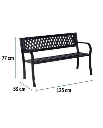 PANCHINA GIARDINO IN FERRO CON PLASTICA NERO
