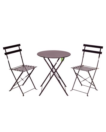 SET BISTRO'IN ACCIAIO TAV+2SEDIE NERO