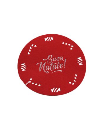 S/PENTOLA FELTRO TONDO 25CM DEC.B-SOVR. ROSSO