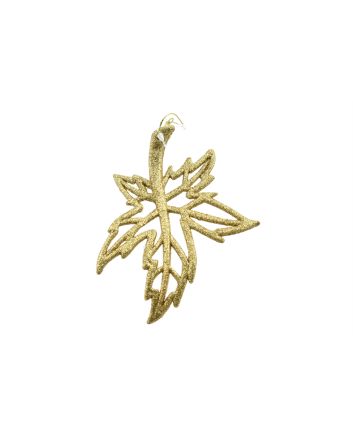 APPENDINO FOGLIA GLITTER 10X12,8CM M.86 ORO