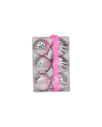 BOX 12 SFERE 8CM M.G24 ROMBI/SAG ROSA ANTICO