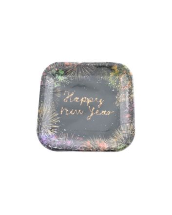 SET 8 PIATTI QUAD. 18X18CM DEC.HAPPY NEW YEAR