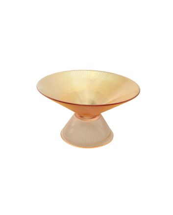 ALZATA VETRO FRUTTA H12.5+D25CM AMBRA/ROSA