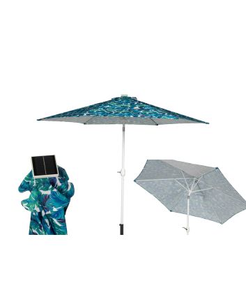 OMBRELLONE P.CENT. 3MT C/18LED ACC. FOGLIE A