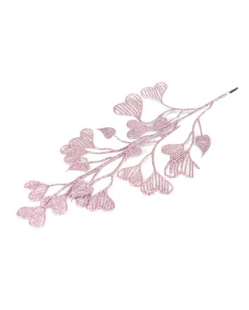 RAMO FOGLIE 30CM M.445G ROSA GLITT.