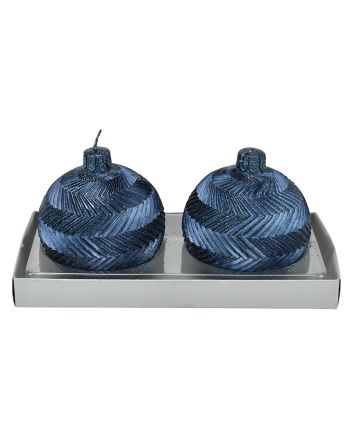SET 2 CANDELE DEC.ONDE D.6CM M.022 BLU