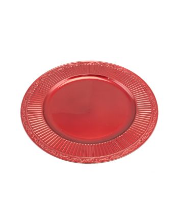 SOTTOPIATTO DECORATO D.33CM M.23FS019 ROSSO