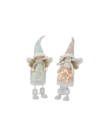 ANGELO C/STELLA+LED 36CM M.447 ROSA/TIF. 2ASS