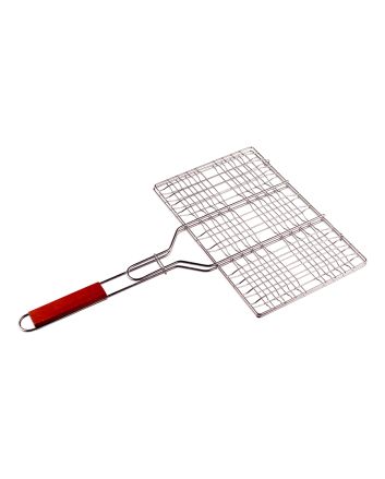 GRIGLIA ACCIAIO 54,6X35,5X2,5CM C/MAN.LEGNO