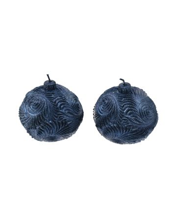 SET 2 CANDELE DEC. D 7,5CM LINEA P BLU SC.