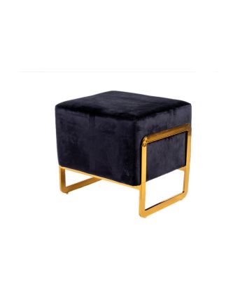 POUFF QUADRATO 48X40X43CM NERO/ORO
