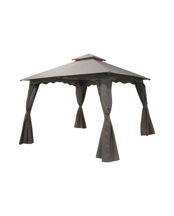 GAZEBO C/CAM. E TENDE 3X3X2.65 160GSM MARRONE