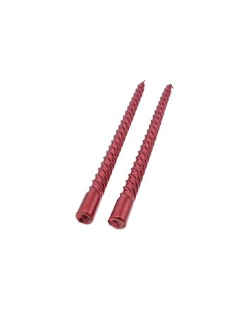 SET 2 CANDELE TORCIGLIONE 25CM ROSSO METAL