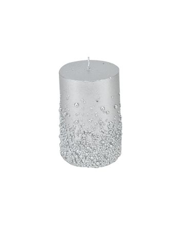 CANDELA DEC.PALLINE 7X10,5CM M.018 ARGENTO