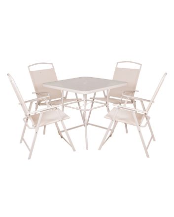 SET 5PZ 4 SEDIE C/TAVOLO BIANCO