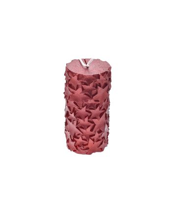 CANDELA DECORATA 7X15,5CM LINEA H ROSSO