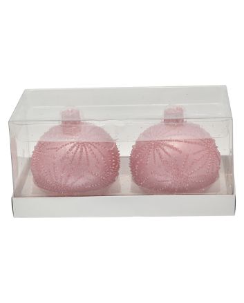 SET 2 CANDELE DEC.SCINT D.7,5CM M.016 ROSA