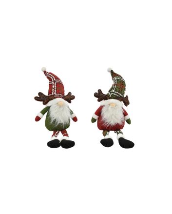 GNOMO SEDUTO 2ASS 17X12X64CM ROSSO/VERDE