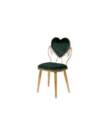SEDIA CUORE 40X38X82CM VERDE SC./ORO