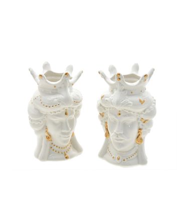 TESTA DI MORO 9,9X9,9X14,9CM 2ASS BIANCO/ORO