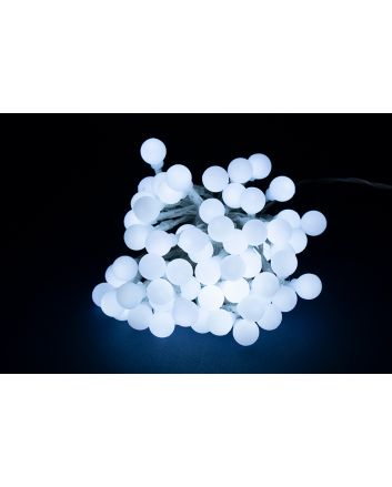 100LED BAL BAT.10MT U/EST.TIMER BIANCO PVCBOX