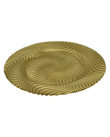 SOTTOPIATTO IN VETRO D.33CM M.33025 ORO