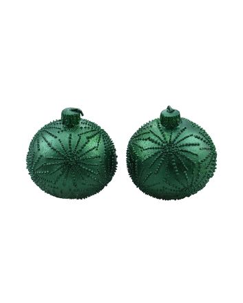 SET 2 CANDELE SFERA D 6CM LINEA A VERDE SC.
