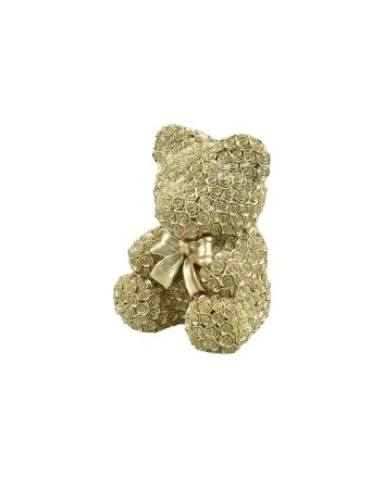 CAND.ORSO C/ROSE 14,8X15,2X19,8CM M.693 ORO