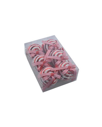 BOX 6 SFERE 6CM MOD.1 BIANCO/ROSSO