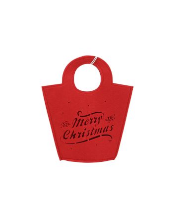 BORSETTA FELTRO 21X17CM MERRY CHRIST ROSSO