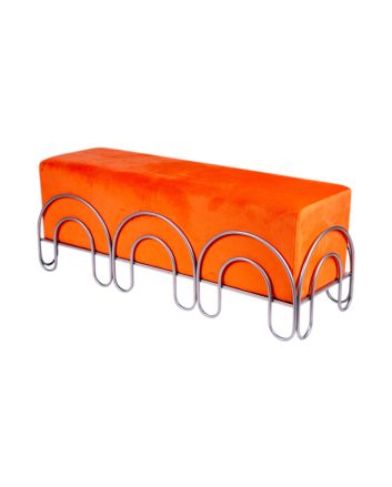 PANCA RETTANGOLARE 120X41X46CM ARANCIO/ARG.