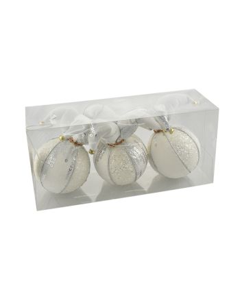 BOX 3 SFERE GIULLARE 10CM M.79 BIANCO