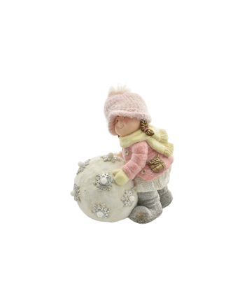 BAMBINA C/PALLA NEVE+LED MGO 36X23X39CM