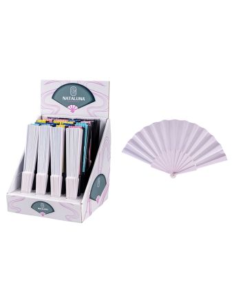 VENTAGLIO PLASTICA+TESSUTO 23CM BIANCO