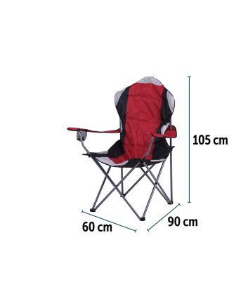 SEDIA CAMPING 60X90X105CM OXF ROSSO