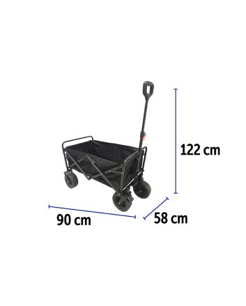 CARRELLO PIEGHEVOLE 122X90X58CM NERO