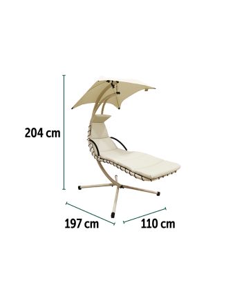 LETTINO SOSP.C/PARAS.2X2 197X110X204 SABBIA